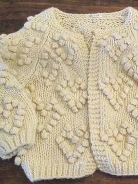 Cream Bobble Knit Cardigan - Chicwish
